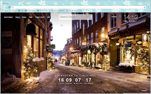 FreeAddon.com - Winter Snow Flakes Theme screenshot 1