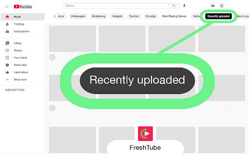 FreshTube - Show recently uploaded videos screenshot 1