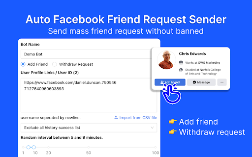 FriendReq - Bulk Friend Request screenshot 1