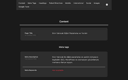 Front SEO screenshot 1