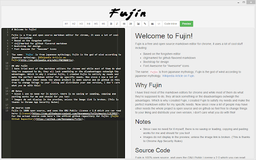 Fujin - A Markdown Editor screenshot 1