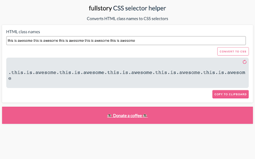 FullStory CSS Selector Helper screenshot 1