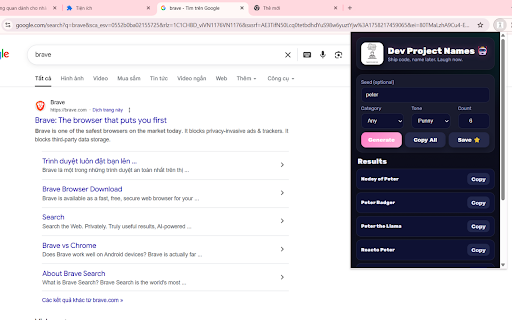 Funny Dev Project Name Generator screenshot 1
