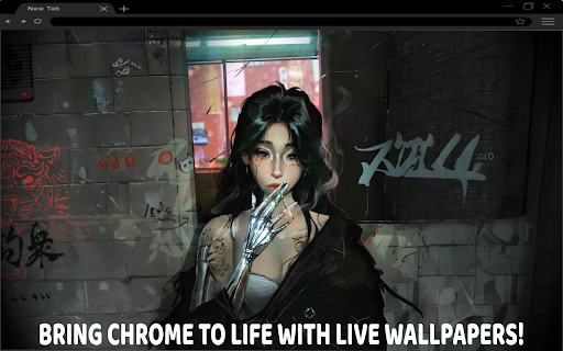 Futuristic Smoking Girl Live Wallpaper screenshot 1