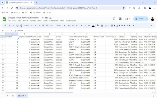 G Maps Ranking Extractor screenshot 1