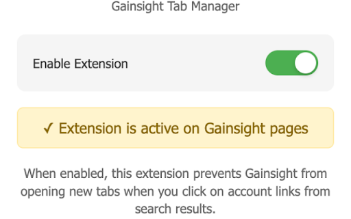 GainTab - Gainsight Tab Manager screenshot 1