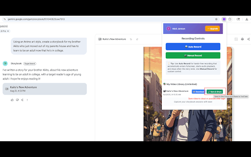 Gemini Storybook Video Exporter & YouTube Uploader screenshot 1