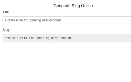 Generate Slug Online screenshot 1