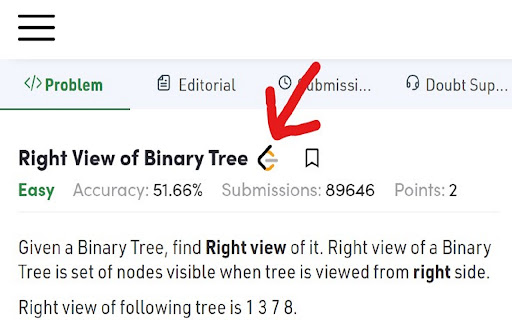 GfG to LeetCode screenshot 1