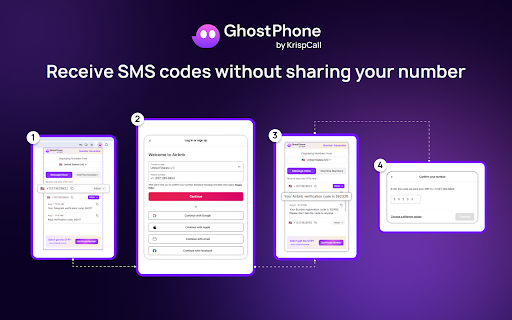 GhostPhone - Phone Number Generator and Verification codes Receiver screenshot 1