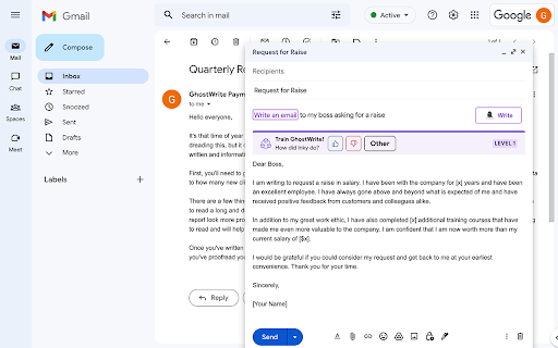 Ghostwrite: ChatGPT Email Assistant screenshot 1