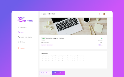 GigShark Extension screenshot 1
