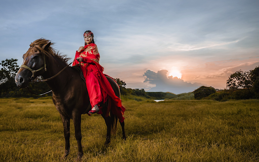 Girl sitting on horseback screenshot 1