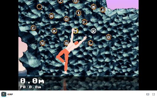 GIRP Game - Climb the wall using your keyboard skills! screenshot 1