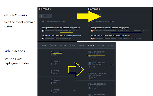 Github Exact Dates screenshot 1