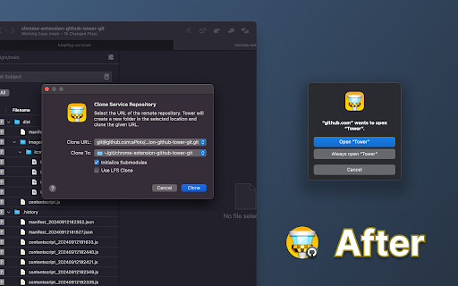 GitHub Open in Tower screenshot 1