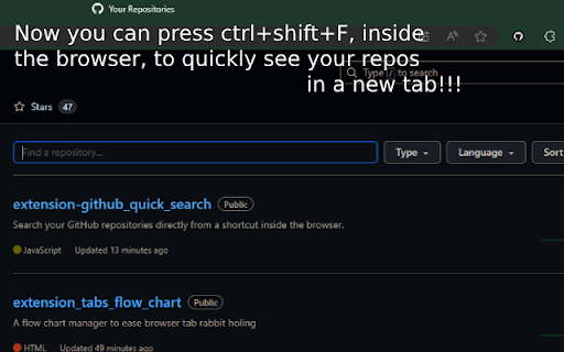 GitHub Quick Repo Search screenshot 1