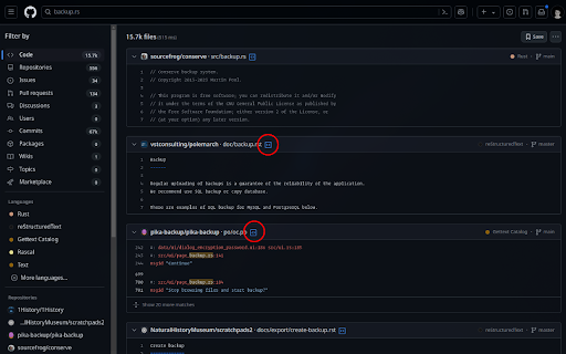 GitHub Search Preview screenshot 1