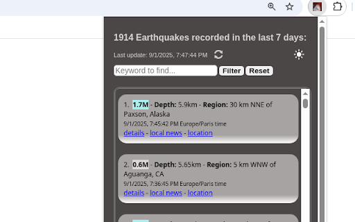 Global Earthquake Tracker screenshot 1