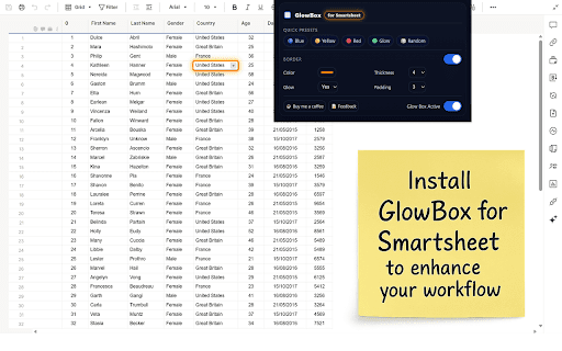 GlowBox for Smartsheet screenshot 1