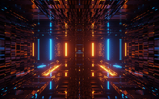 glowing neon blue and orange screenshot 1