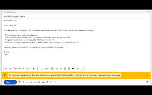 Gmail External Sender Warning Variator screenshot 1