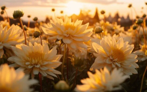 Golden Flowers at Sunset screenshot 1