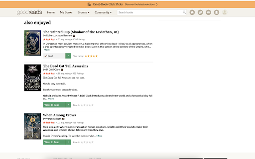 Goodreads Fantasy Extension screenshot 1