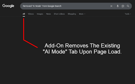 Google AI Mode Remover screenshot 1