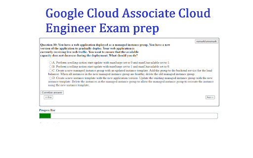Google Cloud Associate Cloud Engineer Exam prep plugin screenshot 1