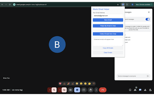 Google Meet Email Helper screenshot 1