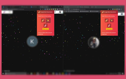 Google Meet Party Button screenshot 1
