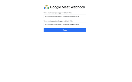 Google Meet webhook screenshot 1