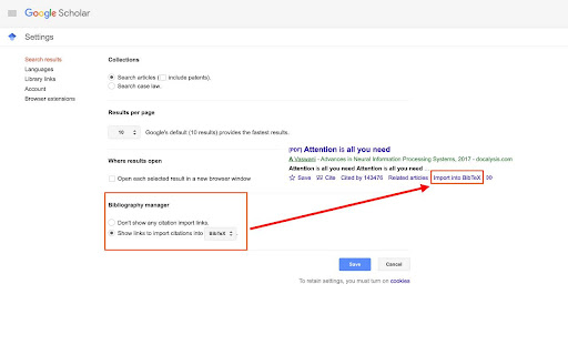 Google Scholar BibTeX Copier screenshot 1