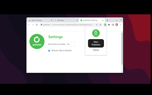 goRotate - Rotate Through Open Tabs screenshot 1