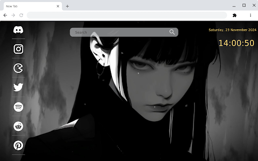 Goth Anime Girl Monochrome Live Wallpaper screenshot 1