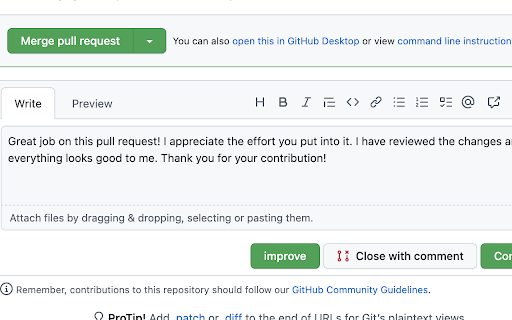 GPT Github Response screenshot 1