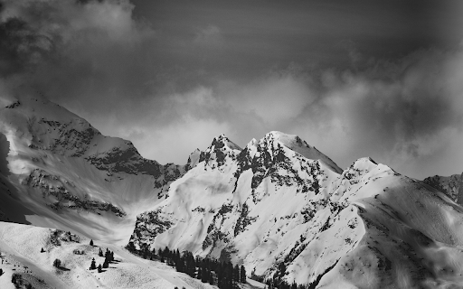 Grayscale Photo of Snow Capped Mountain screenshot 1