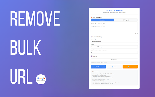 GSC Bulk URL Remover screenshot 1