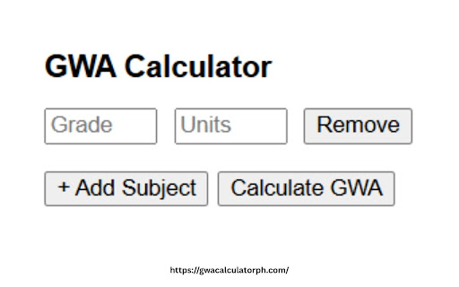 GWA Calculator screenshot 1