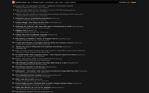 Hacker News Dark Mode screenshot 1