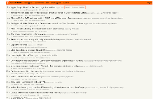 Hacker News Tags screenshot 1