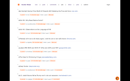 Hacker News UI Improved screenshot 1