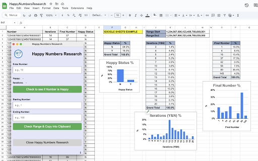 Happy Numbers Research screenshot 1