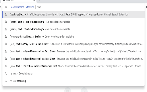 Haskell Search Extension screenshot 1