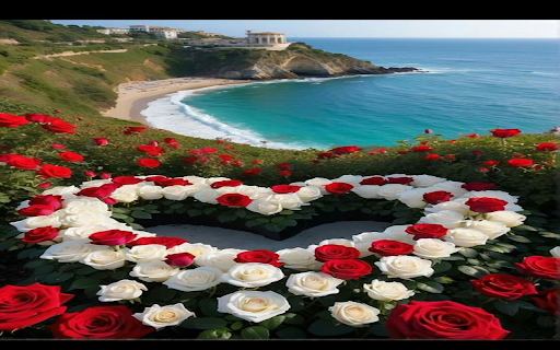 heart shaped rose garden wallpaper screenshot 1