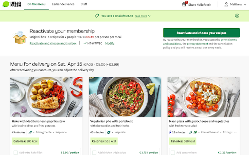 HelloFresh Chrome Helper screenshot 1