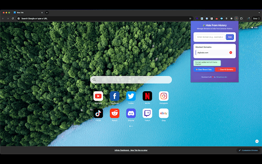 Hide From History screenshot 1