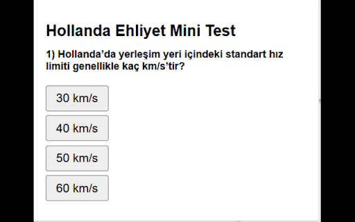 Hollanda Ehliyet Mini Test screenshot 1