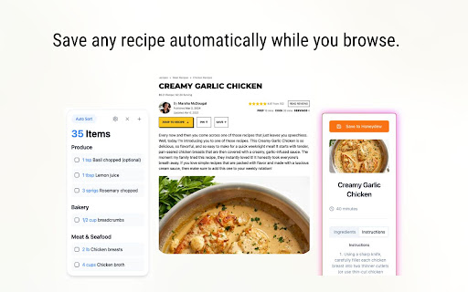 Honeydew Recipe Extension screenshot 1